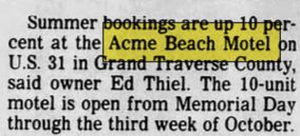 Acme Beach Motel - Mar 23 1992 Article (newer photo)